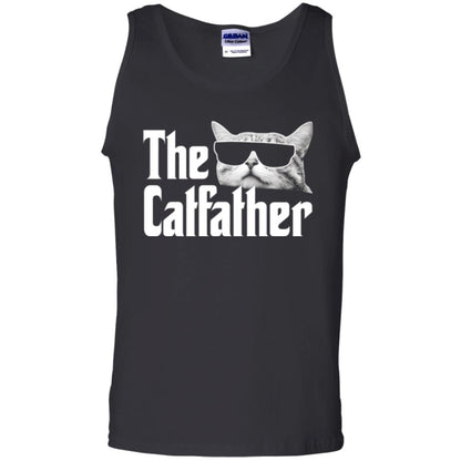Funny Gift Shirt For Cat Daddy The Catfather T-shirt Black