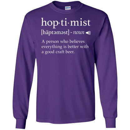 Beer Lover T-shirt Hoptimist Definition Purple