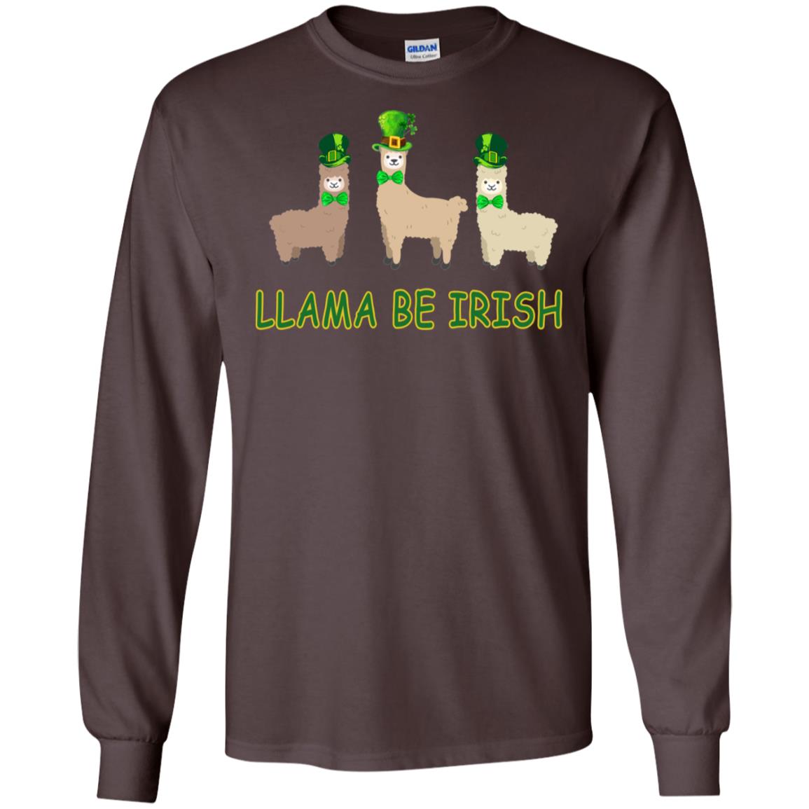 Llama Be Irish Ireland Gift Shirt Dark Chocolate