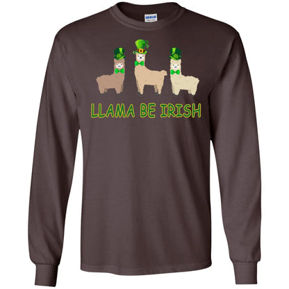Llama Be Irish Ireland Gift Shirt Dark Chocolate