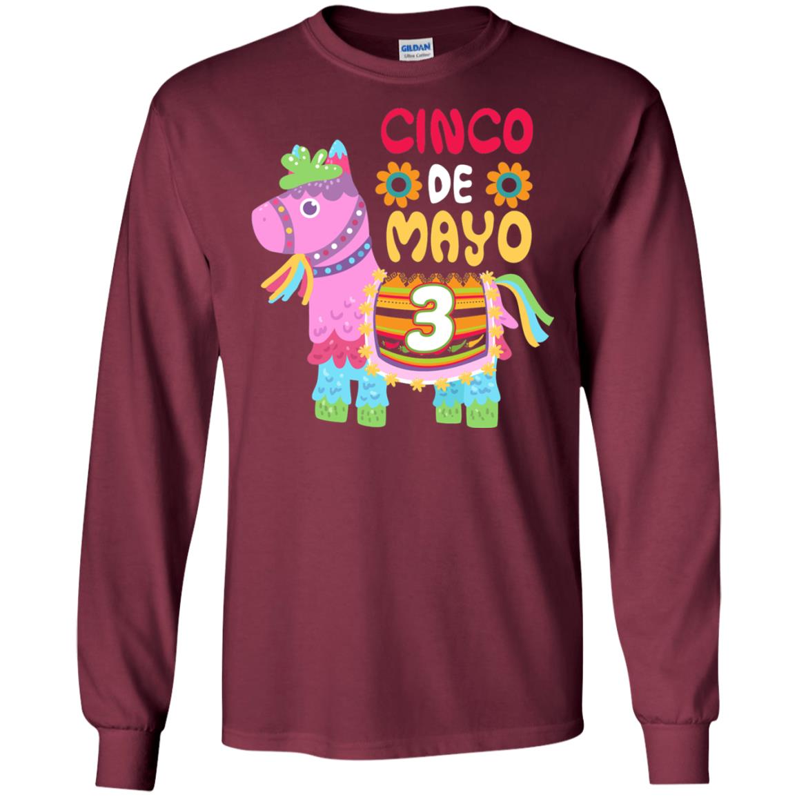 Cinco De Mayo Pinata Jockeys Horse Race 3rd Birthday T-shirt Maroon