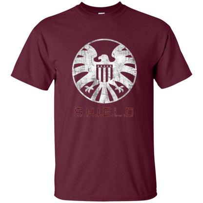 Film T-shirt Agents Of Shield Distressed Logo Graphic Maroon
