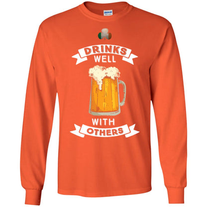 St. Patrick's Day T-shirt Drinks Well With Others Orange