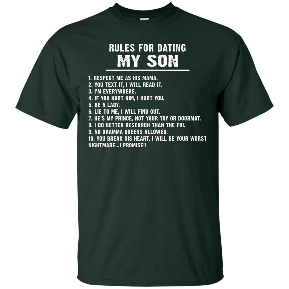Rules For Dating My Son Daddy Shirt Forest