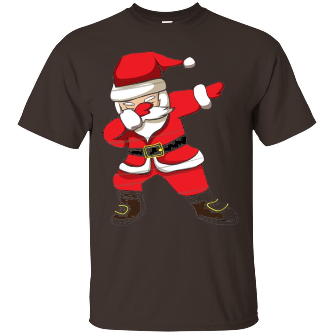 Christmas T-shirt Dabbing Santa Christmas T-shirt Dark Chocolate