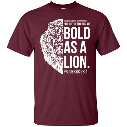 Christian T-shirt Bold As A Lion T-shirt Maroon