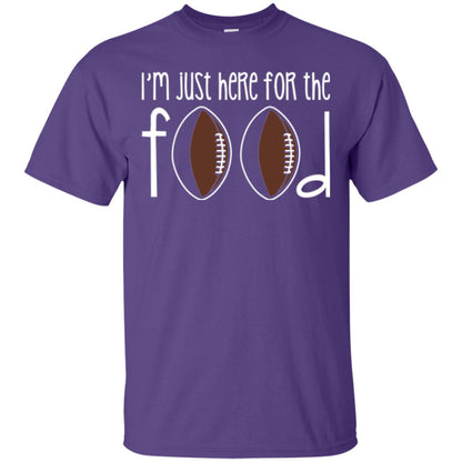 Football Lover T-shirt I_m Just Here For The Food Purple