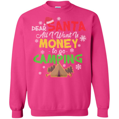 Dear Santa All I Want Is Money To Go Camping X-mas Idea Shirt For Camping Lovers Heliconia