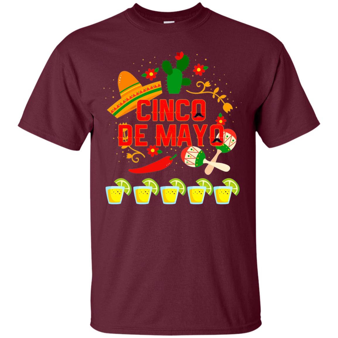 Fiesta Cinco De Mayo T-shirt Maroon