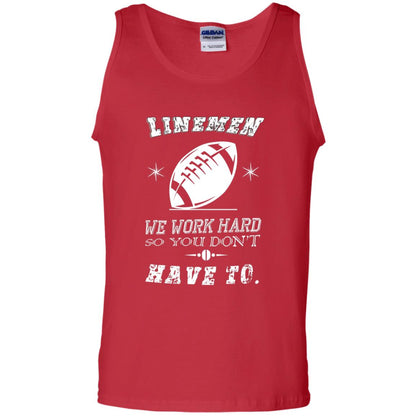 Linemen We Work Hard So You Dont Have To Baseball Gift Shirt Red