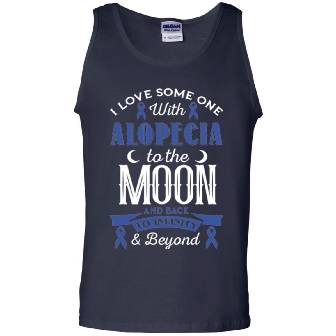 Alopecia Awareness T-shirt Love Someone With Alopecia To The Moon Navy