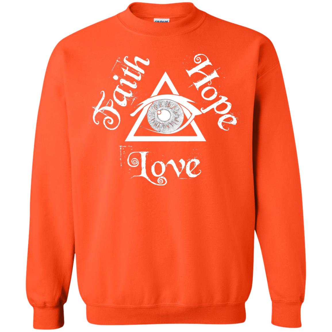 Faith Hope Love Eye Of Providence Esoteric Shirt Orange