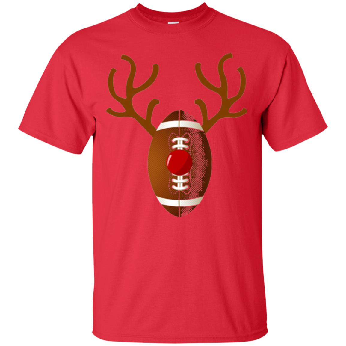 Reindeer Football Christmas T-shirt Red