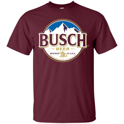 Beer Lovers T-shirt Busch Beer Maroon
