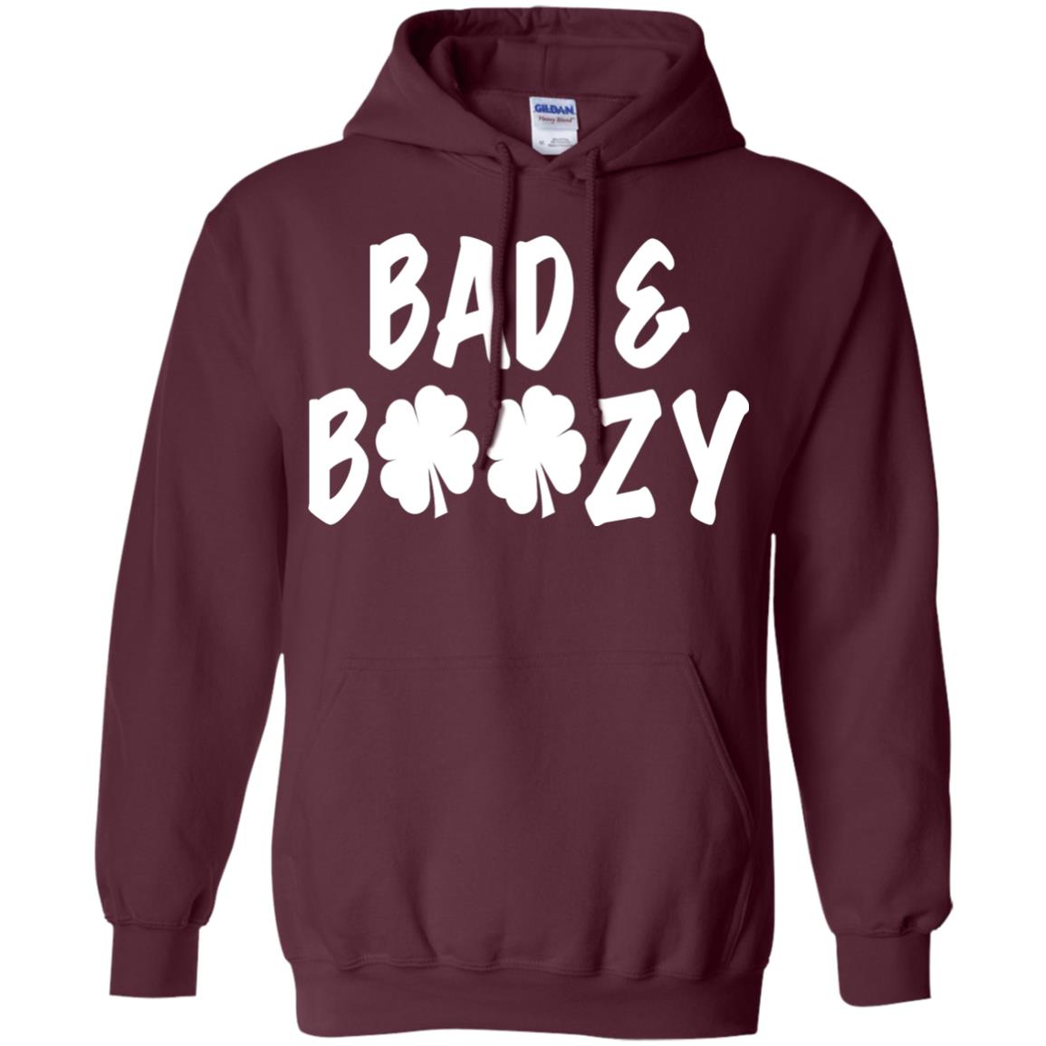 Bad And Boozy St. Patrick_s Day T-shirt Maroon