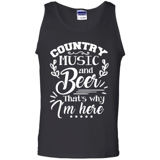 Country Music And Beer That's Why I'm Here Shirt Black