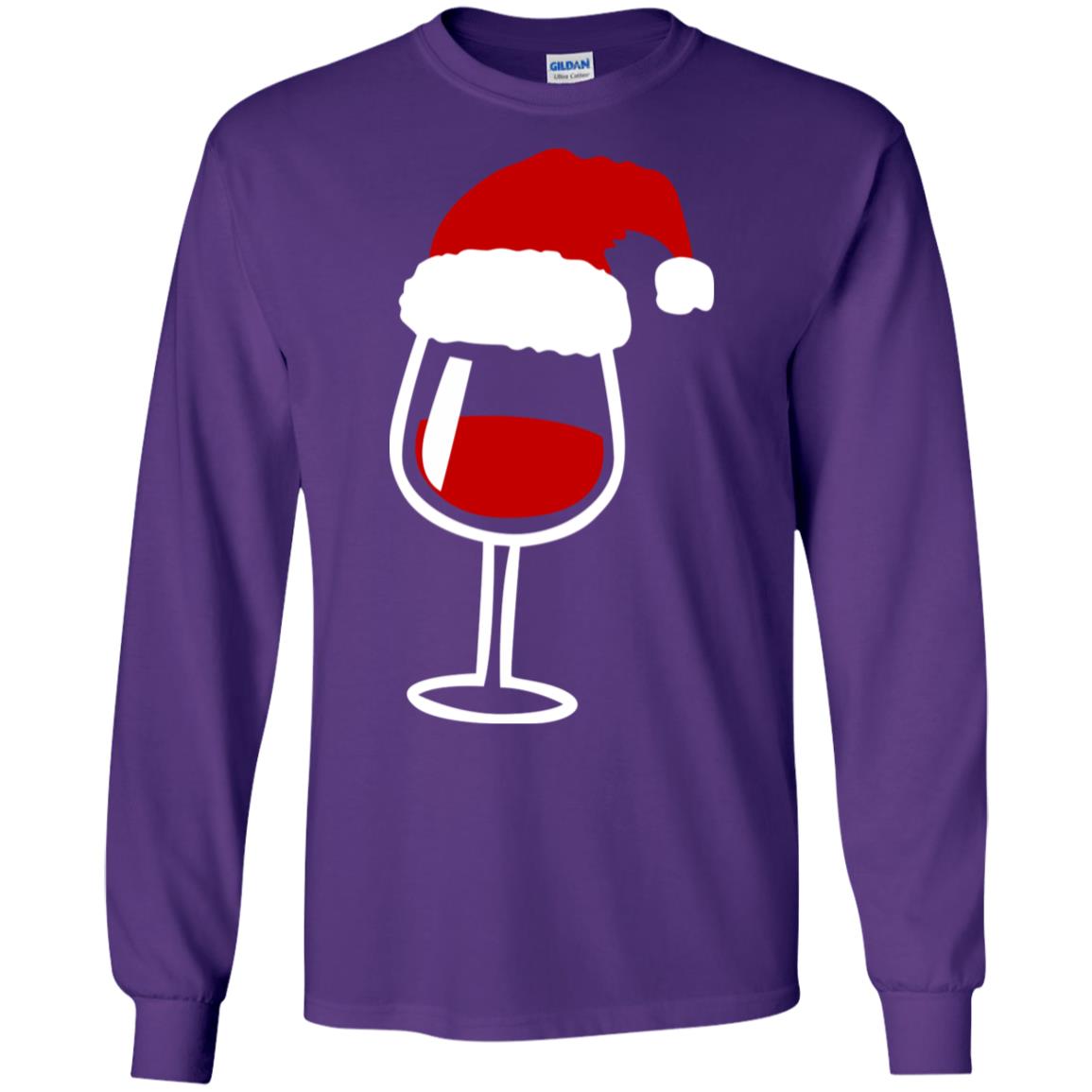 Twinkle Red Wine Glass Santa Hat X-mas Gift Shirt Purple