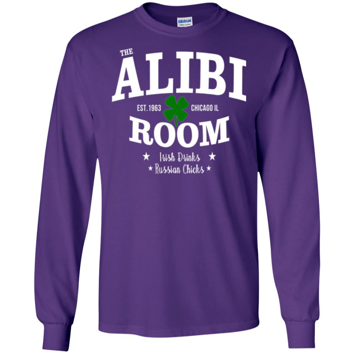 Wine Lovers T-shirt The Alibi Room Est.1963 Chicagoil Irish Drinks Russian Chick Purple