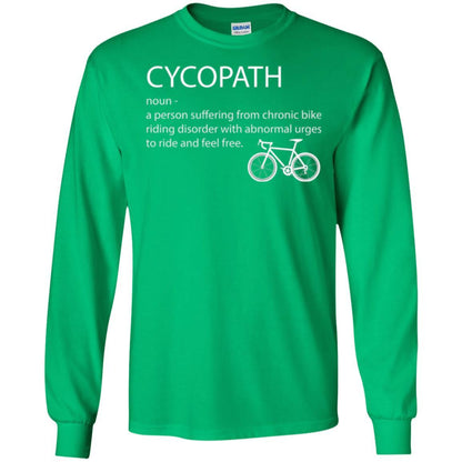 Biker T-shirt Cycopath Definition T-shirt Irish Green