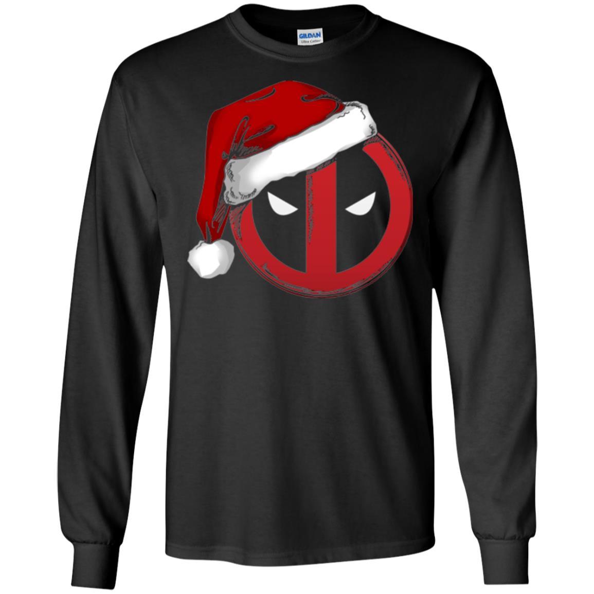 Christmas T-shirt Marvel Deadpool Icon Santa Hat Christmas Graphic Black