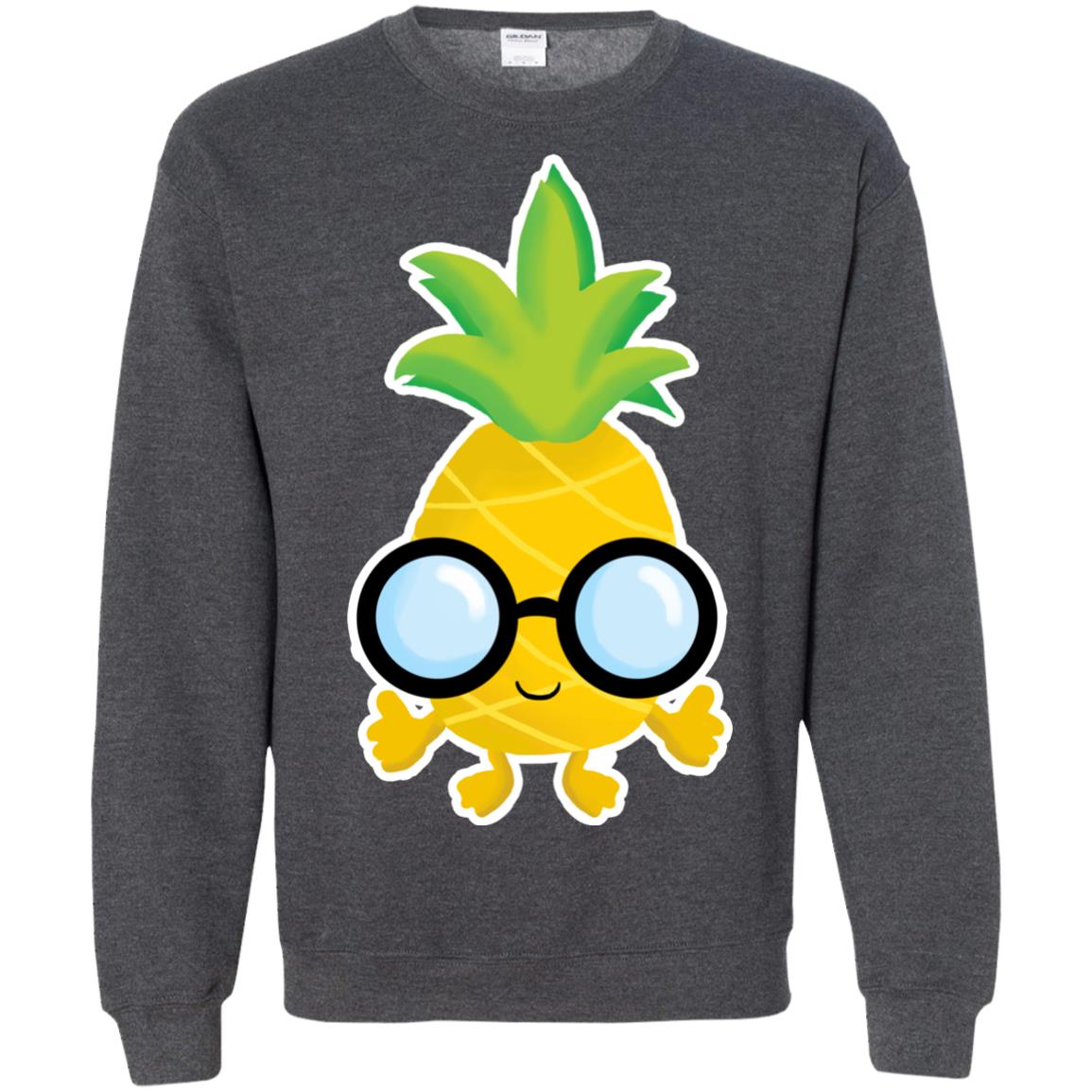 Funny Pineapple With Glasses For Boys Mens Shirt Dark Heather
