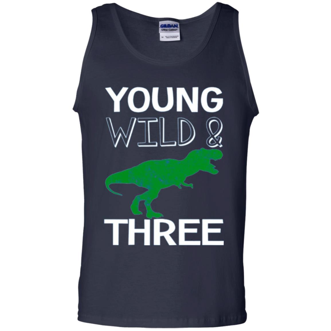 Dinosaur T-shirt Young Wild And Three Navy