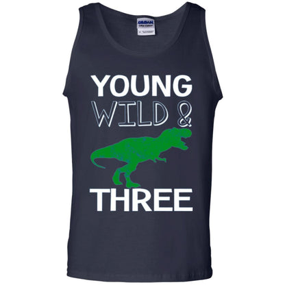 Dinosaur T-shirt Young Wild And Three Navy
