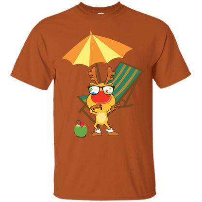 Dabbing Reindeer With Sunglasses Celebrate Xmas In July 2018 Shirt Texas Orange
