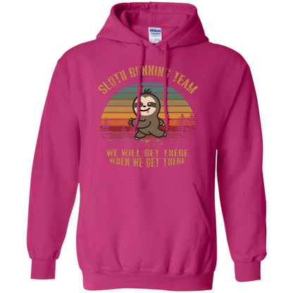 Sloth Running Team We Will Get There When We Get There Shirt Heliconia