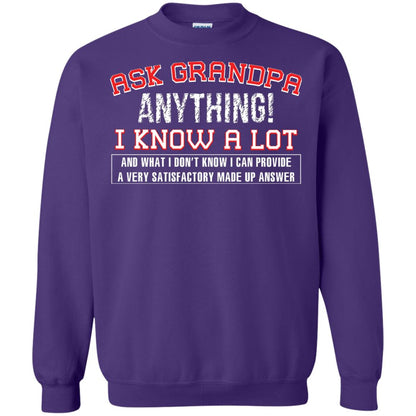 Ask Grandpa Anything I Know A Lot Funny Saying Gift Shirt For Papa Purple