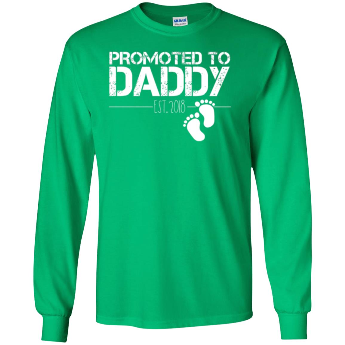 Promoted To Daddy Est 2018 New Daddy T-shirt Irish Green