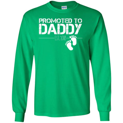 Promoted To Daddy Est 2018 New Daddy T-shirt Irish Green
