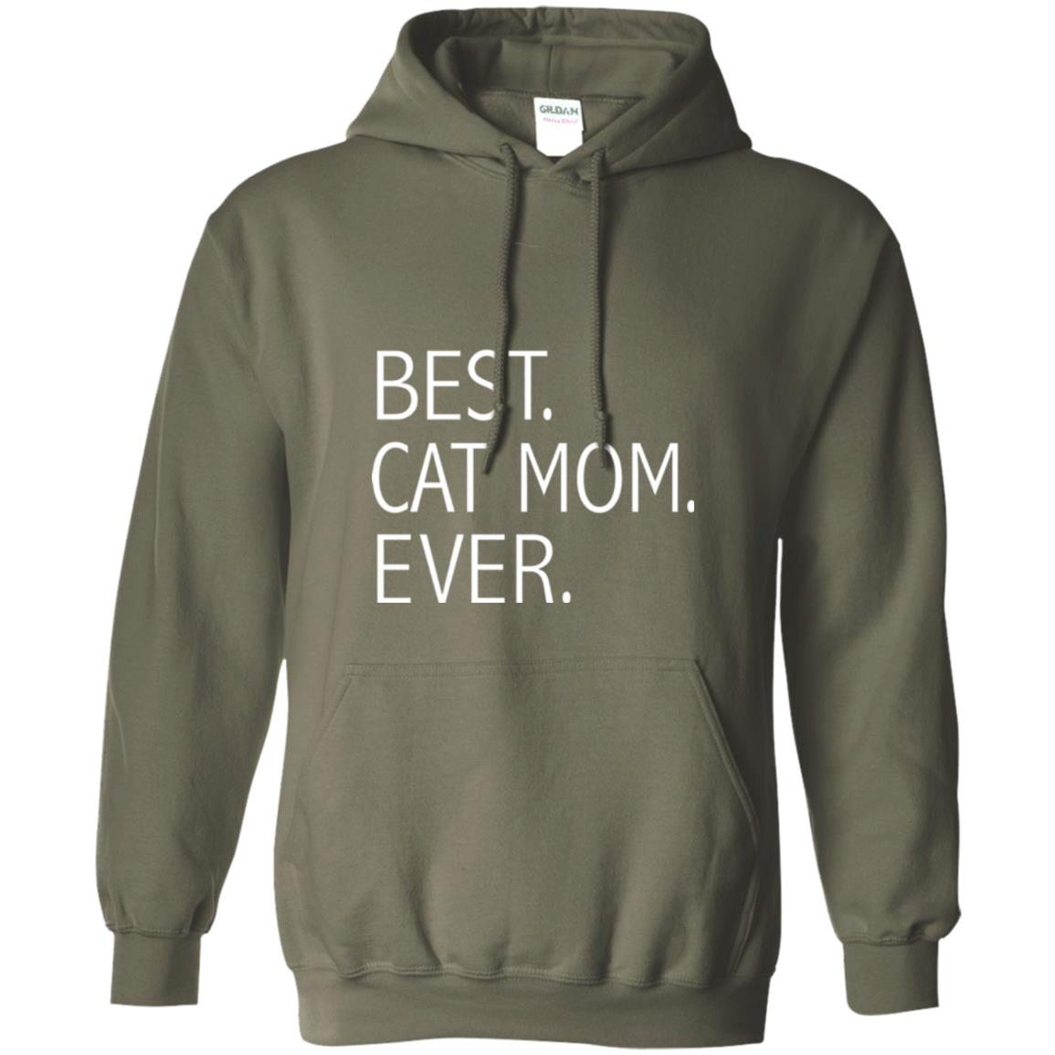 Funny Best Cat Mom Ever T-shirt Cute Cat Lady Military Green