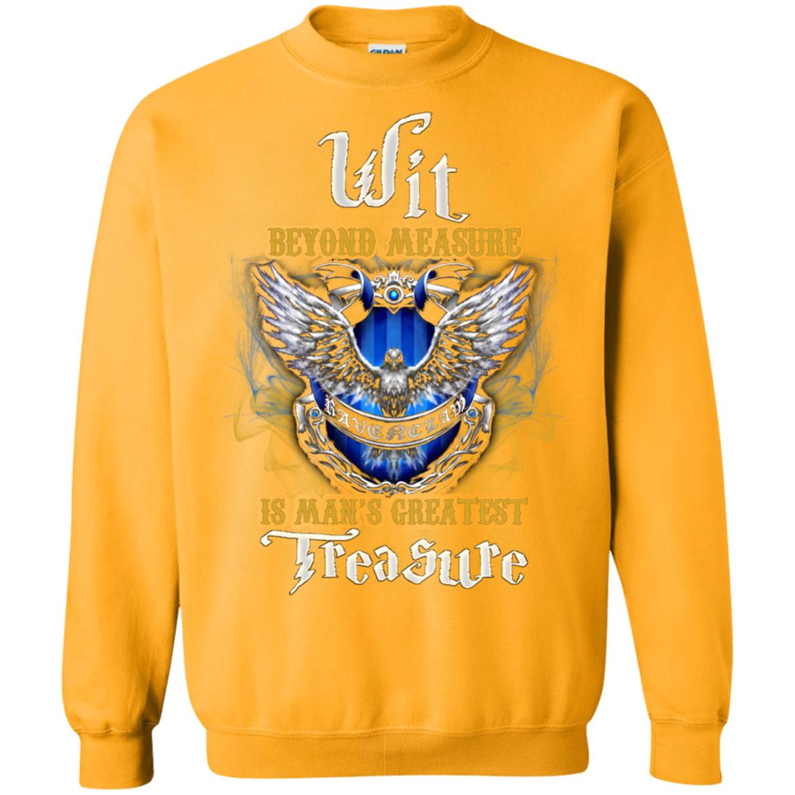 Wit Beyond Measure Is Man's Greatest Treasure Ravenclaw House Harry Potter Fan ShirtG180 Gildan Crewneck Pullover Sweatshirt 8 oz.