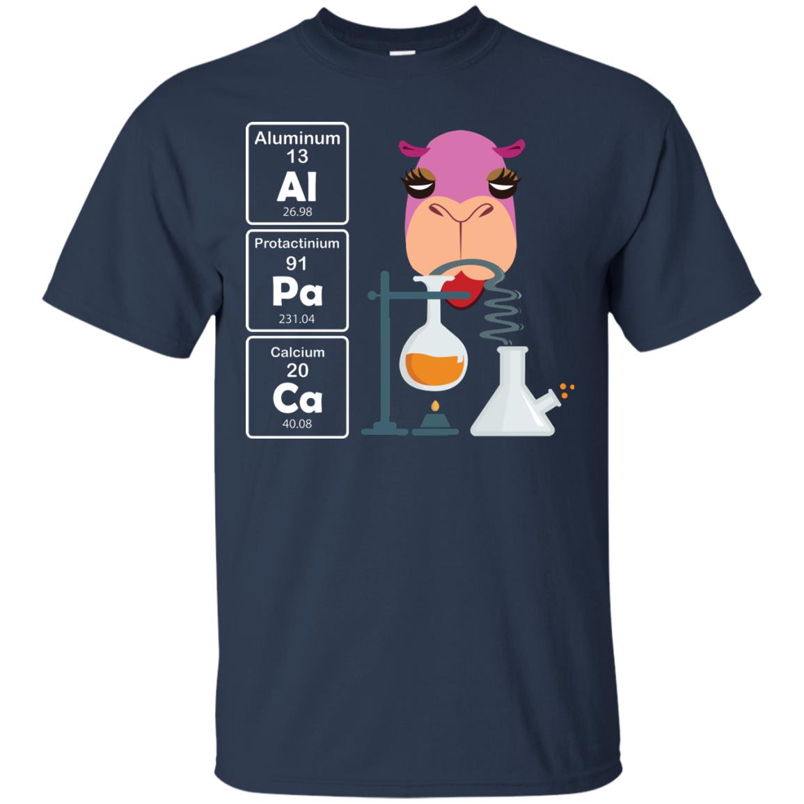 Al-pa-ca Funny Element Chemistry Alpaca Lover Shirt Navy
