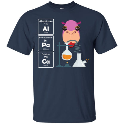 Al-pa-ca Funny Element Chemistry Alpaca Lover Shirt Navy