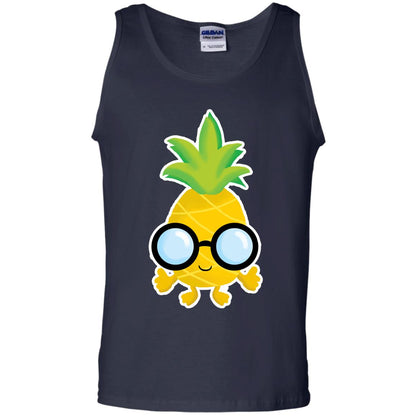 Funny Pineapple With Glasses For Boys Mens Shirt Navy