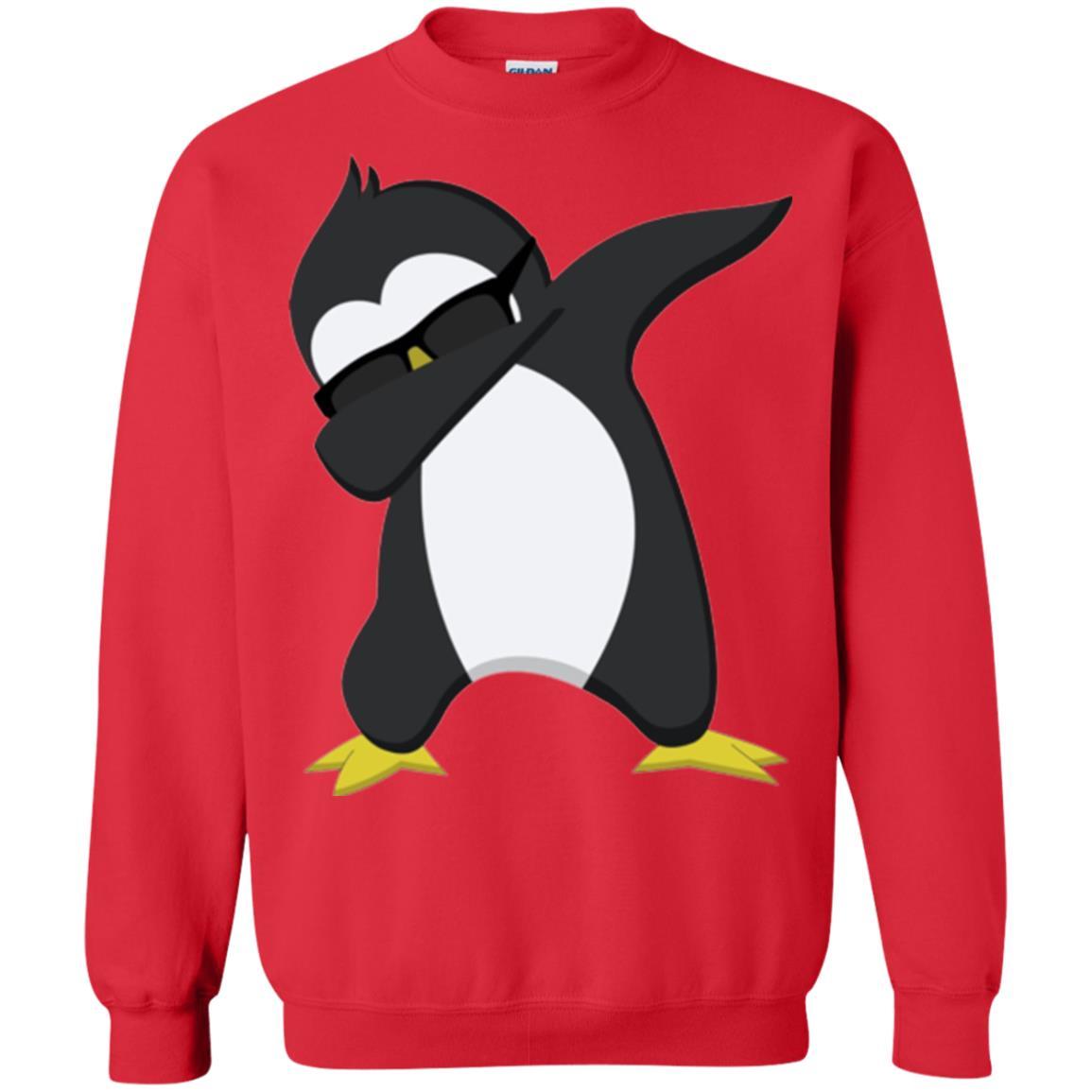Christmas T-shirt Dabbing Penguin T-shirt Red
