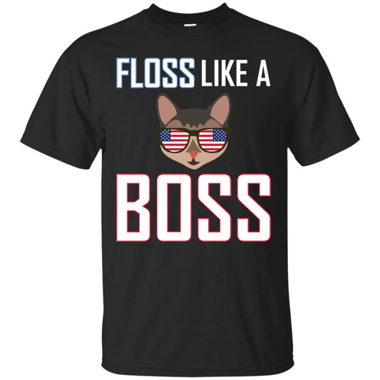 Floss Like A Boss Cat Shirt Black