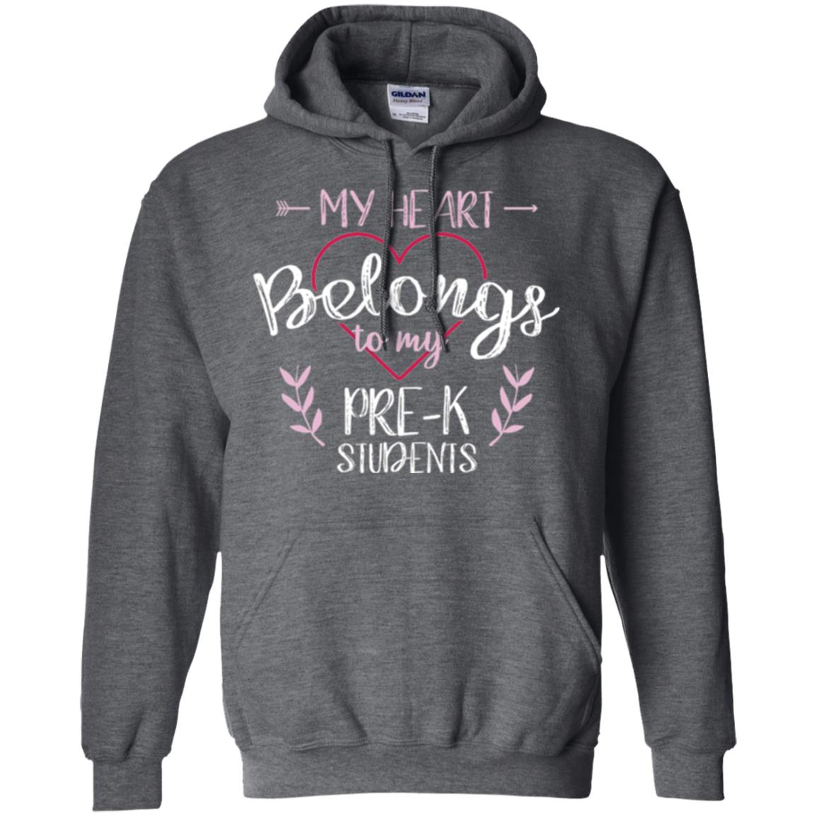 Teacher T-shirt My Heart Belongs To My Pre-k Students Dark Heather