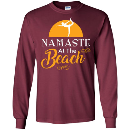 Yoga Lover T-shirt Namaste At The Beach Maroon