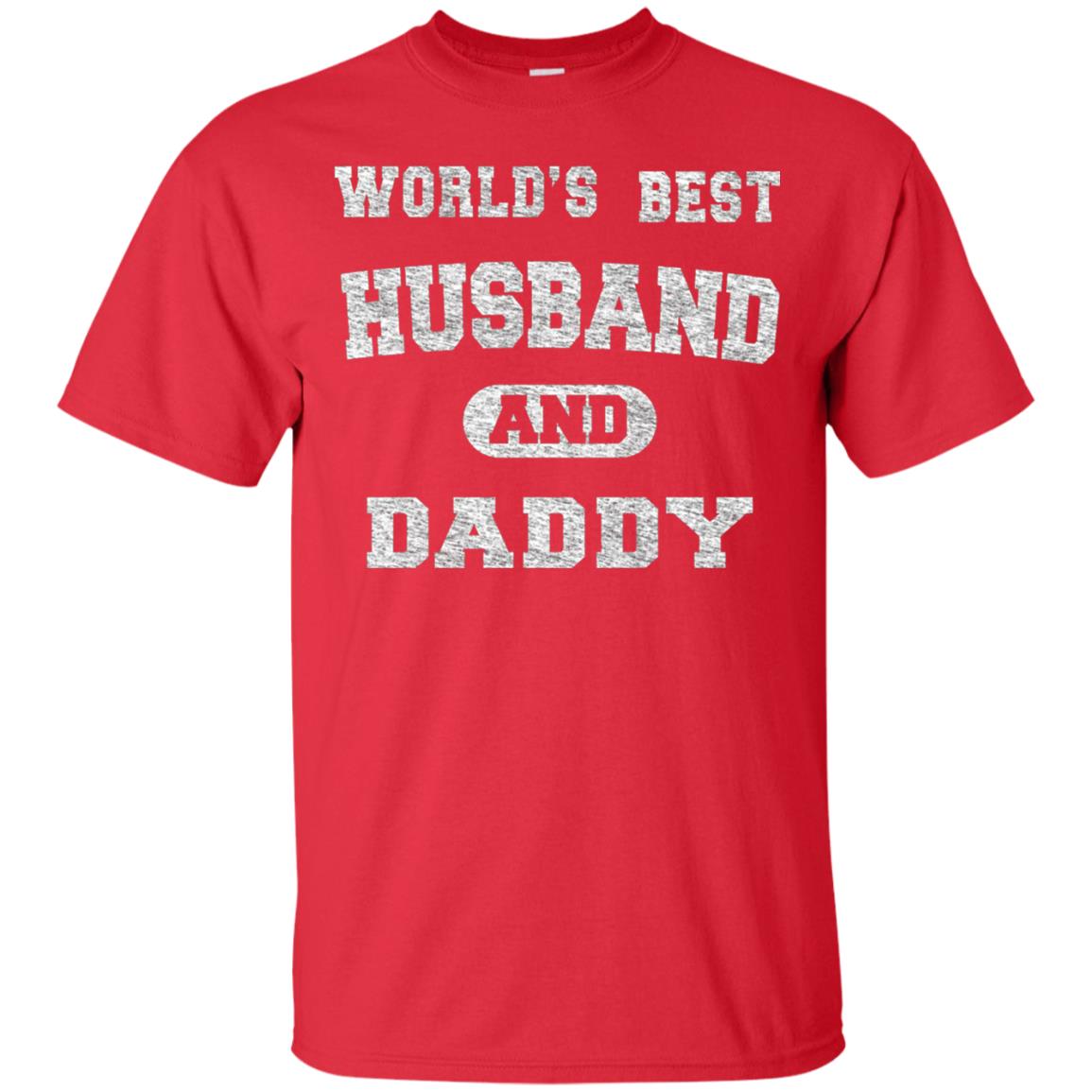 Worlds Best Husband And Daddy Family Shirt Red