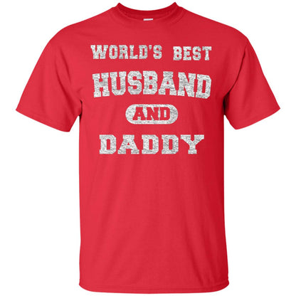 Worlds Best Husband And Daddy Family Shirt Red