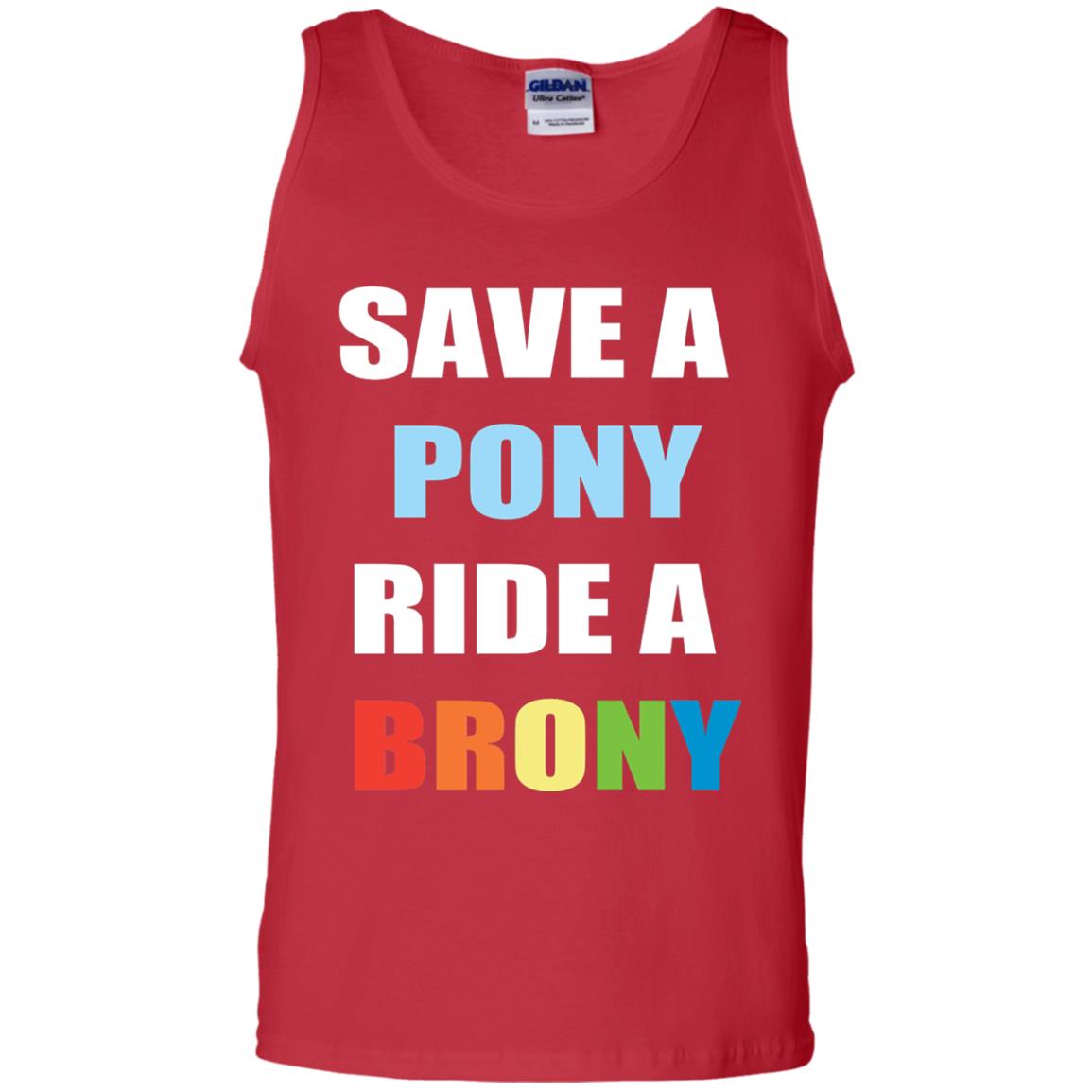 Save A Pony Ride A Brony Funny Bronies T-shirt Red