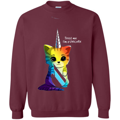 Cat Lovers T-shirt Caticorn Rainbow Trust Me I_m A Unicorn Maroon