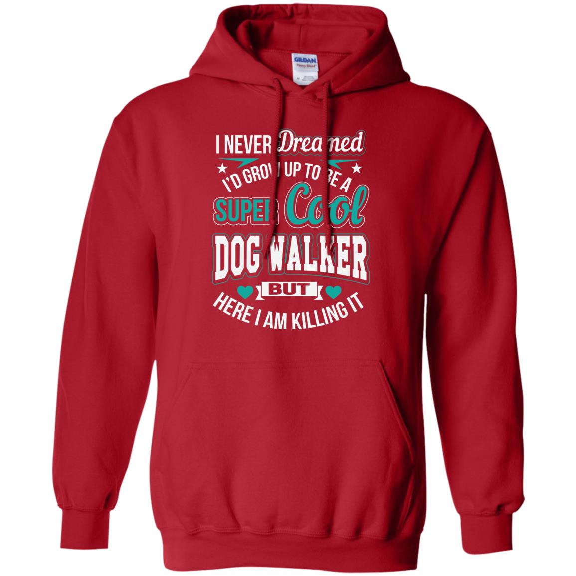 Funny Dog Walker T-shirt Super Cool Dog Walker Red