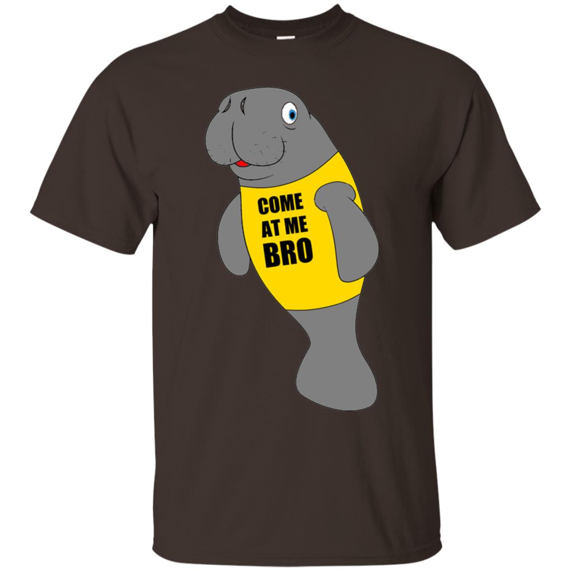 Manatee Novelty Come At Me Bro T-shirt Dark Chocolate