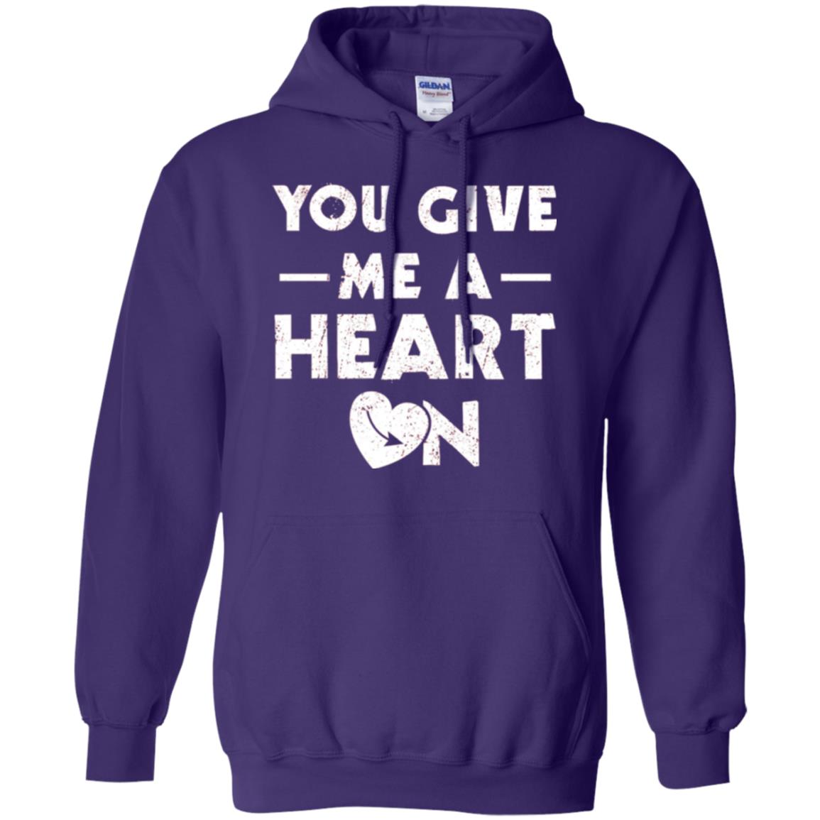 Funny Valentine_s Day Saying T-shirt You Give Me A Heart On Purple