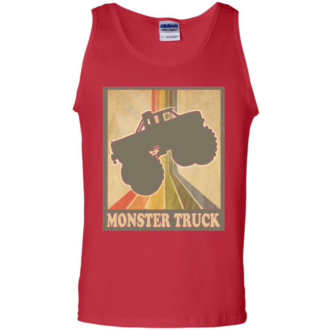 Vintage Big Size Truck Tee Retro Monster Truck T Shirt Red