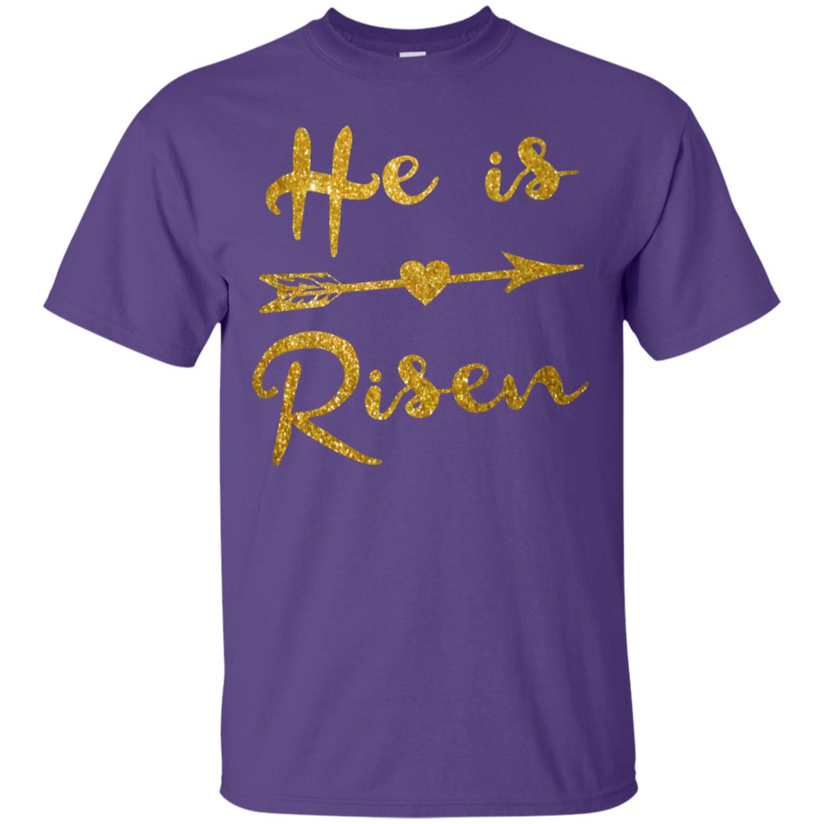 He Is Risen Christian T-shirt Purple